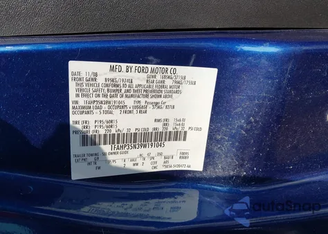 2009 Ford Focus Se from USA, damaged, VIN 1FAHP35N39W191045